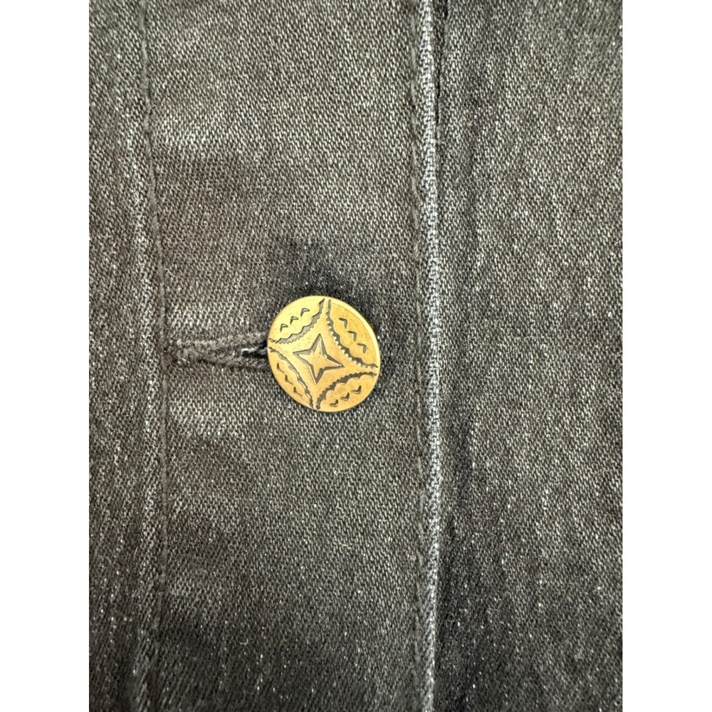 Vintage Diane Gilman DG2 Black‎ M Denim Embroidered Jean Jacket Western Aztec - Picture 5 of 16